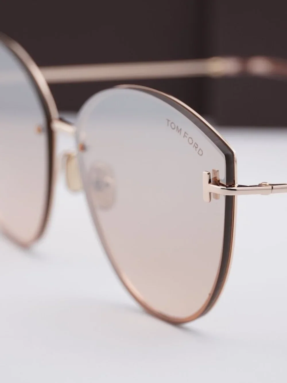 Tom Ford Evangeline FT1106 28U Cat Eye Sunglasses - Shiny Rose Gold / Bordeaux